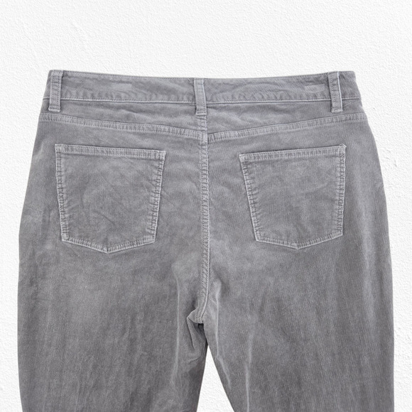 Talbots Gray Corduroy Pants Simply Flattering 5-Pocket Straight Leg Size 12P - Picture 12 of 13